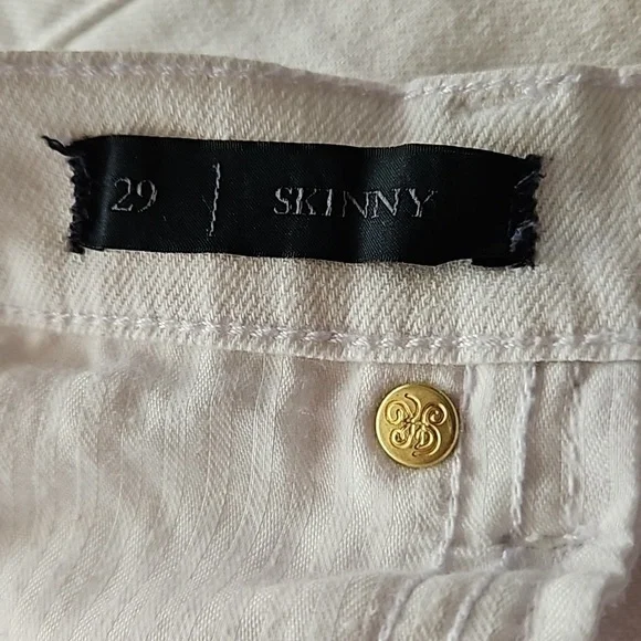 Juicy Couture White Mid Rise Skinny  Stretch Jeans Size 29 - Picture 11 of 16